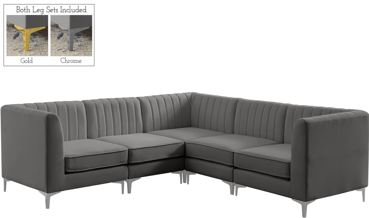 Alina Grey Velvet Modular Sectional