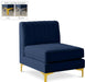 Alina Navy Velvet Armless Chair image