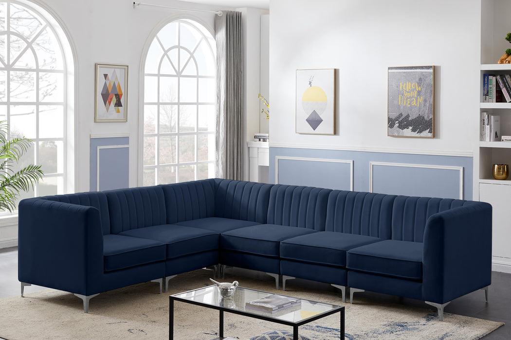 Alina Navy Velvet Modular Sectional