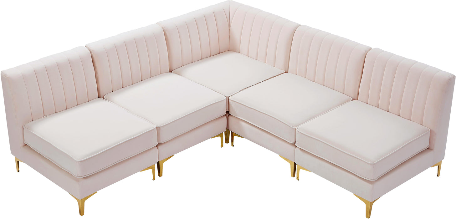 Alina Pink Velvet Modular Sectional