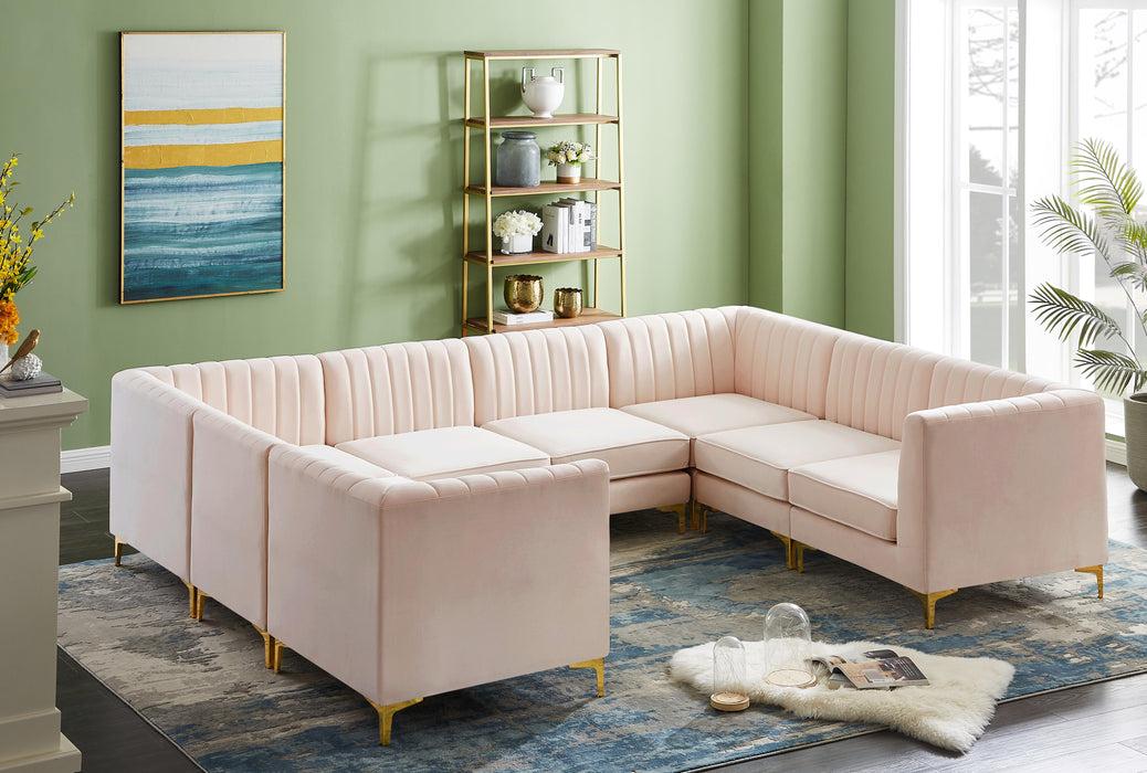 Alina Pink Velvet Modular Sectional