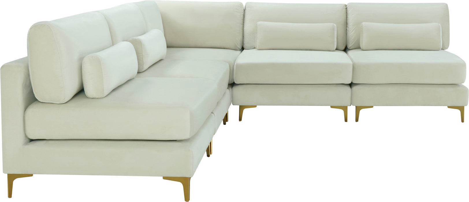 Julia Cream Velvet Modular Sectional (5 Boxes)