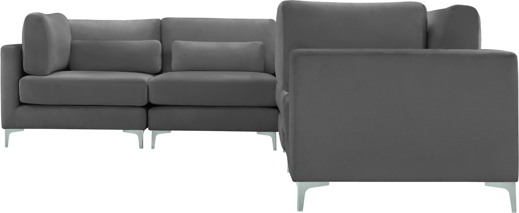 Julia Grey Velvet Modular Sectional (6 Boxes)