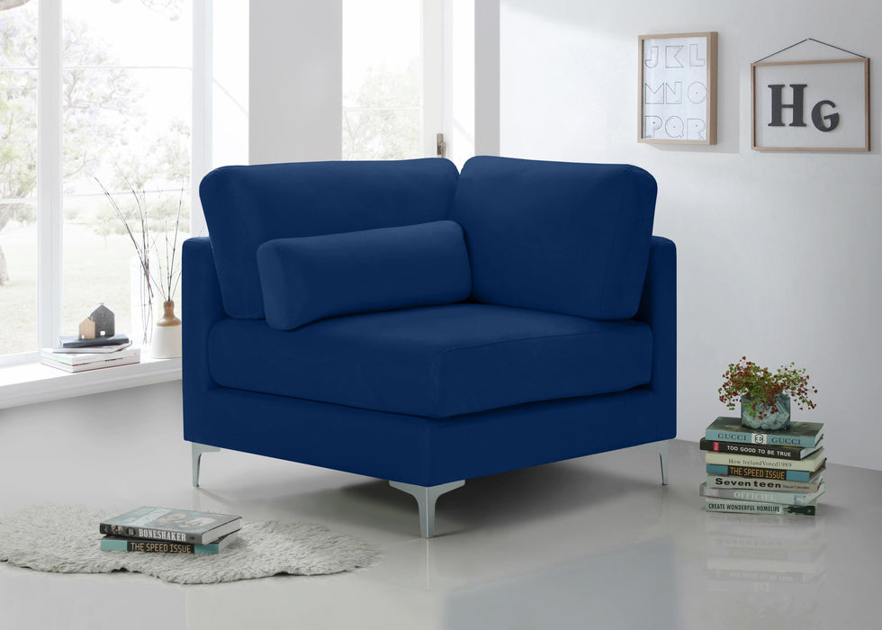 Julia Navy Velvet Modular Corner Chair