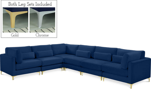 Julia Navy Velvet Modular Sectional (6 Boxes) image