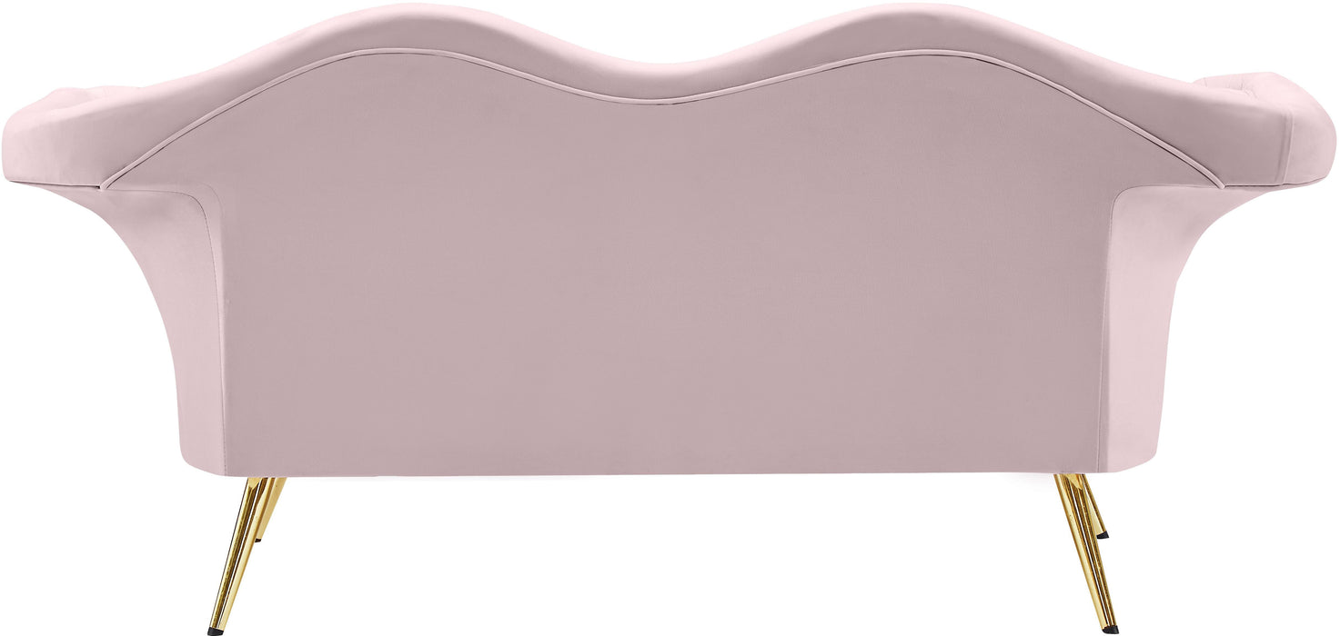 Lips Pink Velvet Loveseat