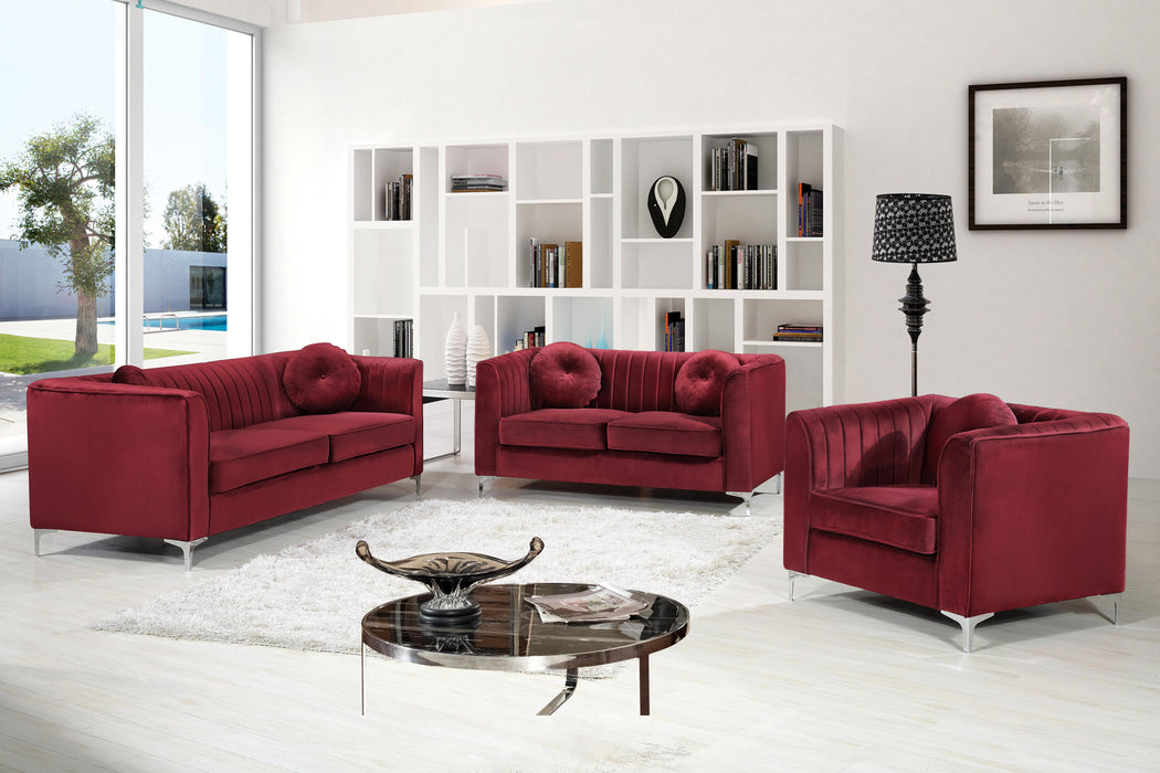 Isabelle Burgundy Velvet Loveseat