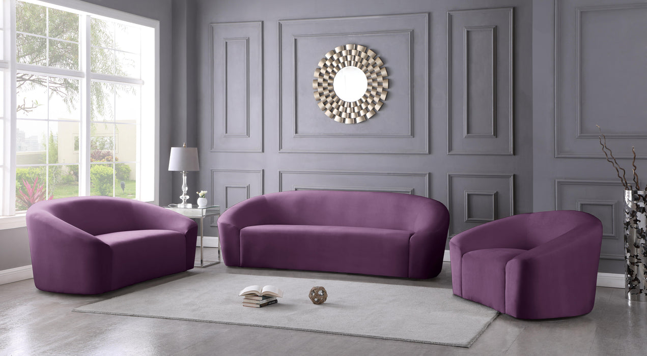 Riley Purple Velvet Loveseat