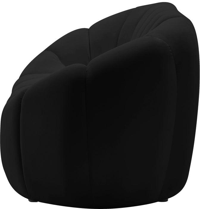 Elijah Black Velvet Sofa