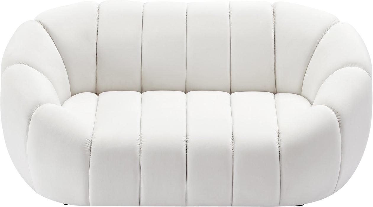 Elijah Cream Velvet Loveseat