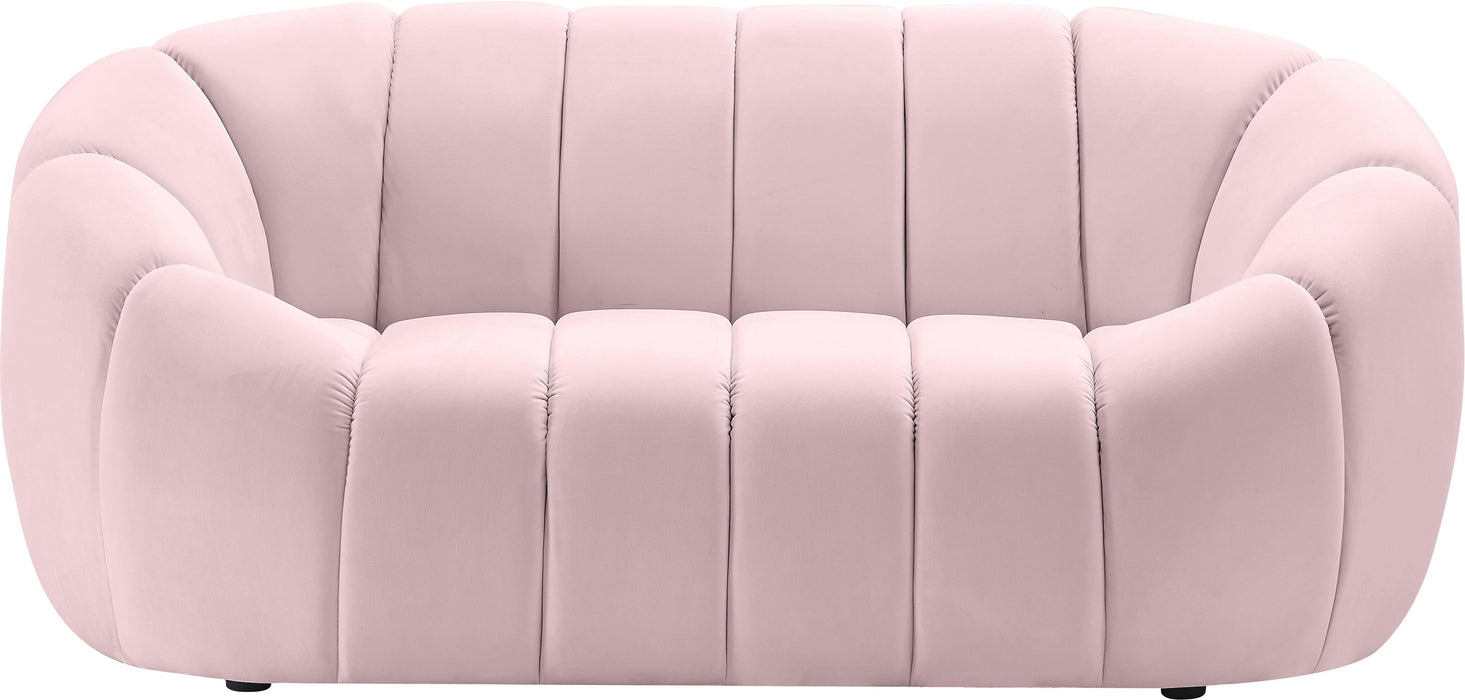 Elijah Pink Velvet Loveseat