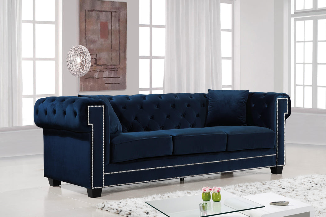 Bowery Navy Velvet Sofa