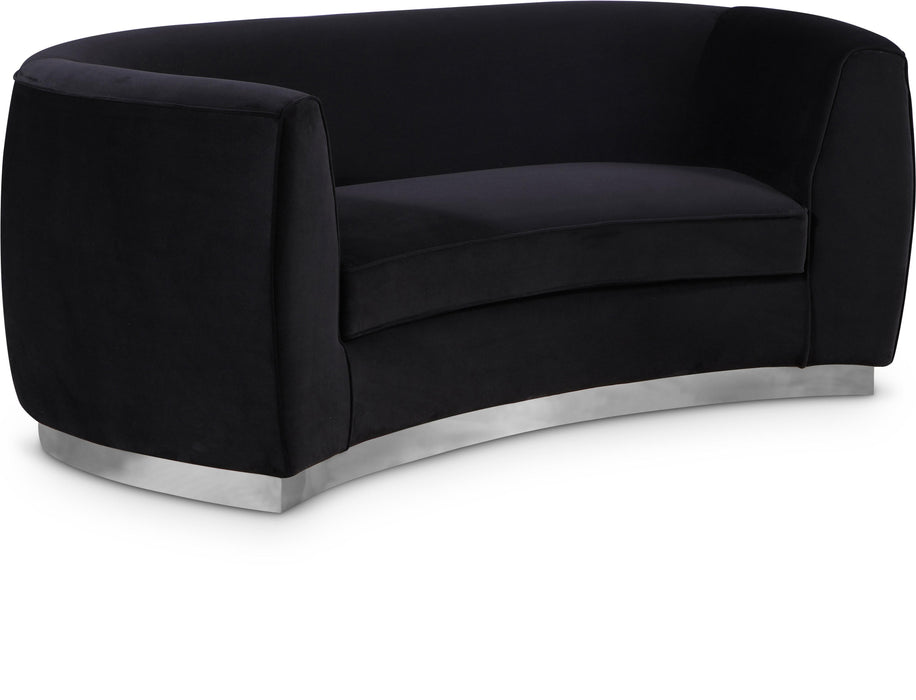 Julian Black Velvet Loveseat