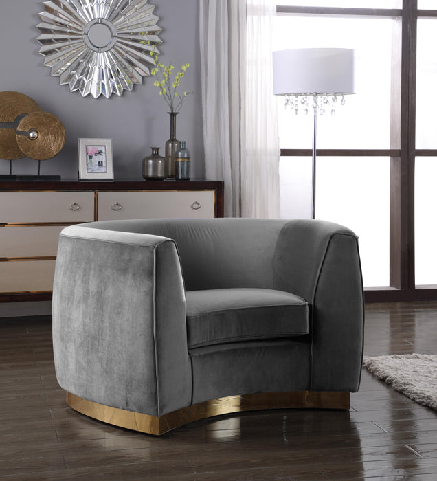 Julian Grey Velvet Chair