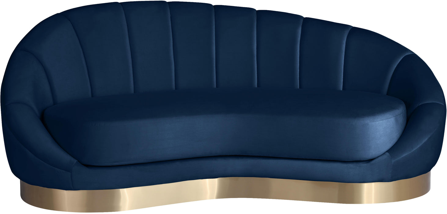 Shelly Navy Velvet Chaise