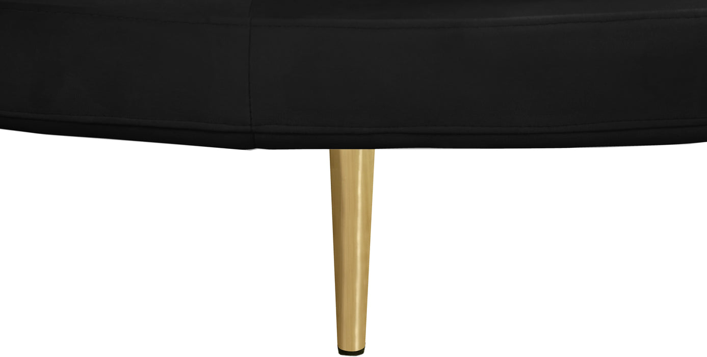 Circlet Black Velvet Round Sofa Settee