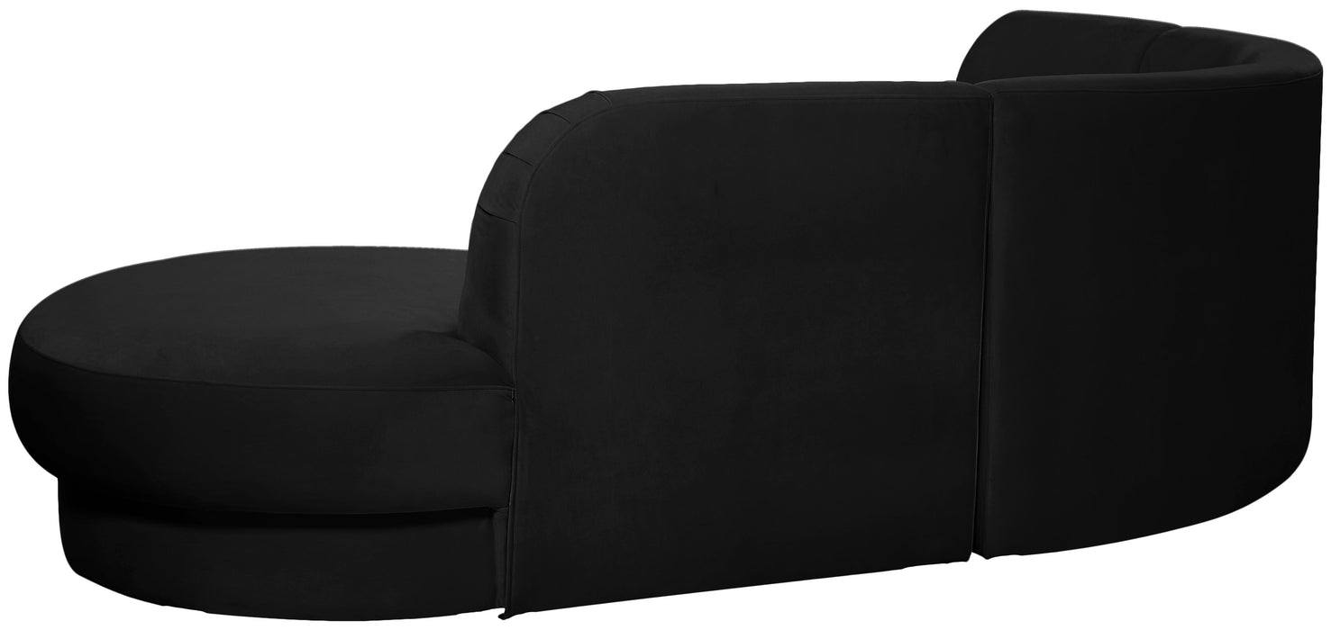 Rosa Black Velvet 3pc. Sectional (3 Boxes)