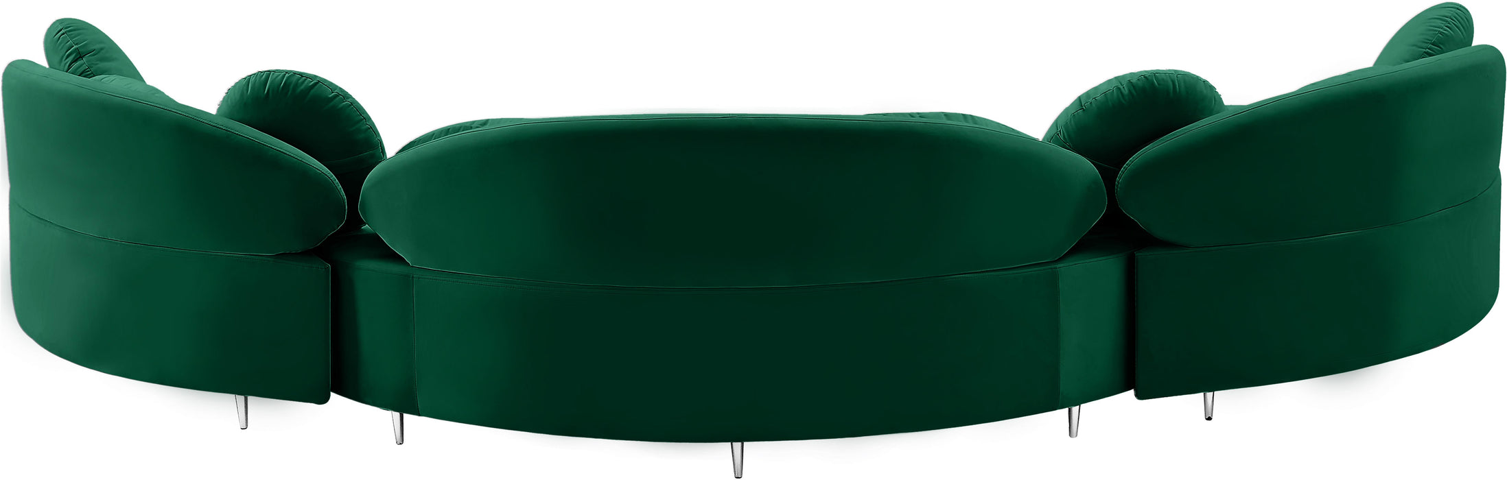 Vivacious Green Velvet 3pc. Sectional (3 Boxes)