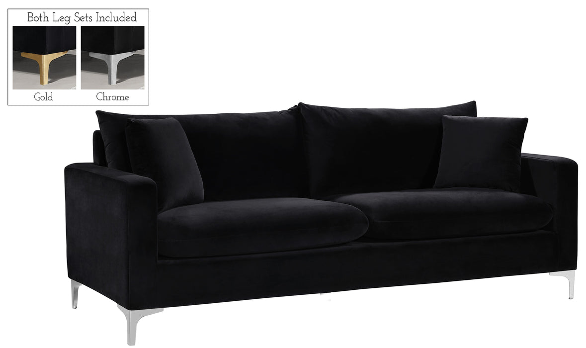 Naomi Black Velvet Sofa