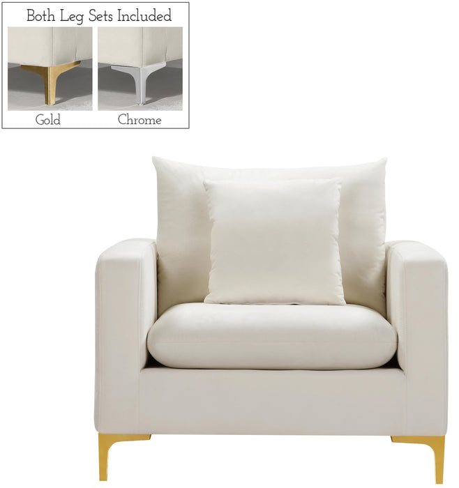 Naomi Cream Velvet Chair