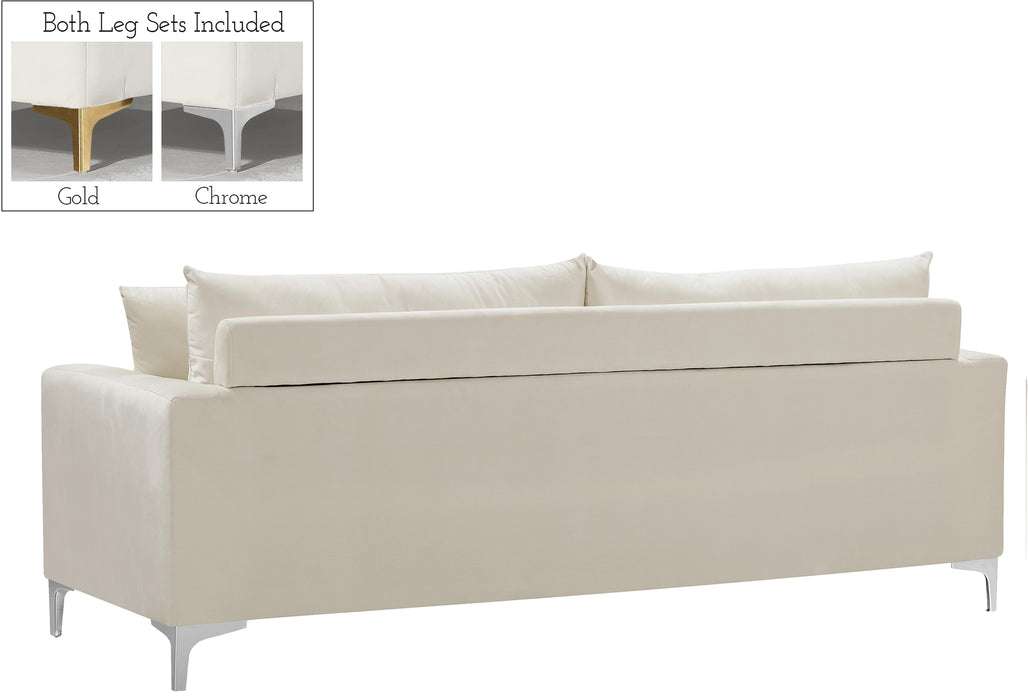 Naomi Cream Velvet Sofa