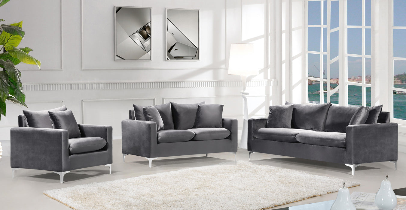 Naomi Grey Velvet Loveseat