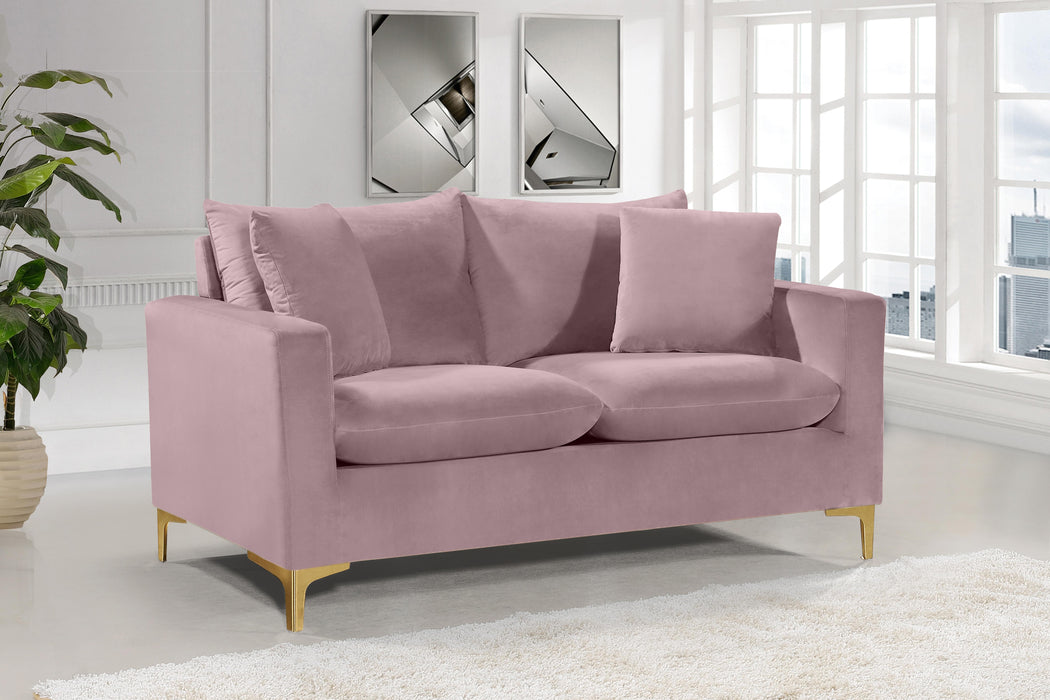 Naomi Pink Velvet Loveseat