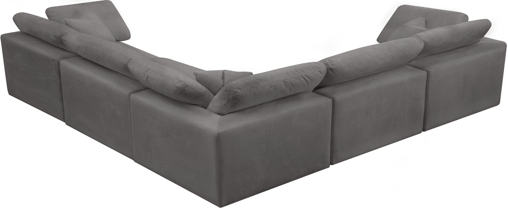 Cozy Grey Velvet Cloud Modular Sectional