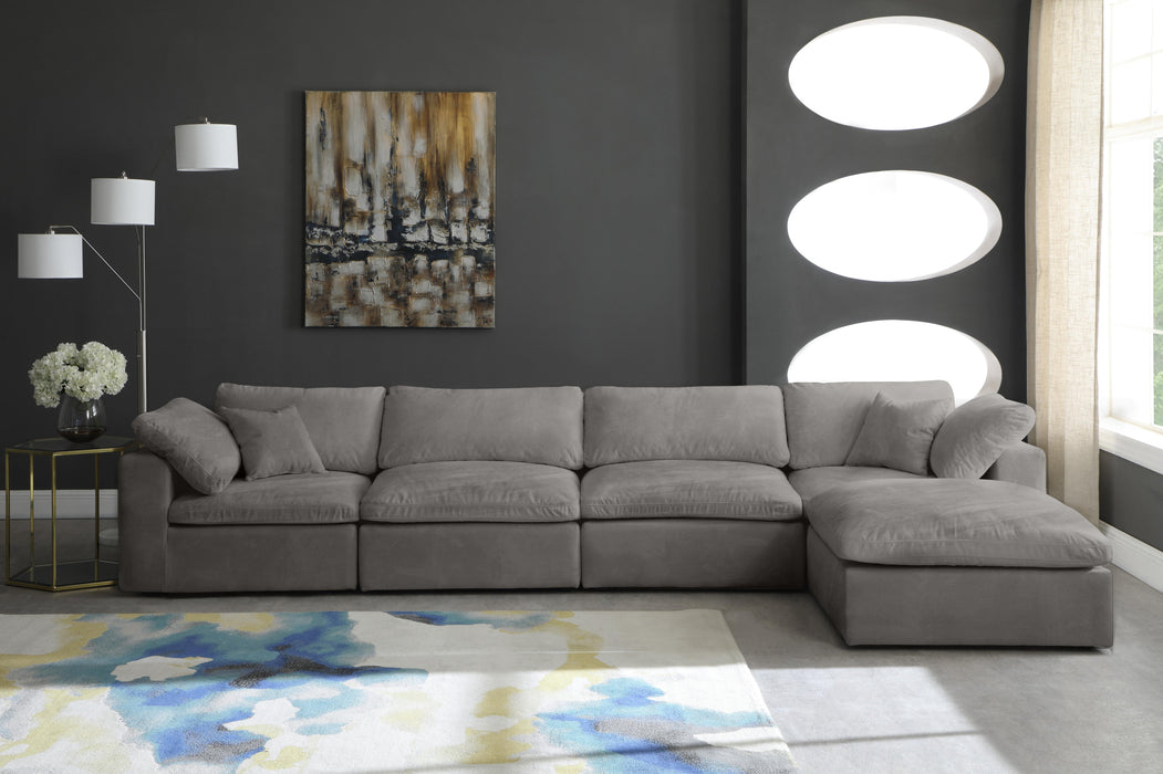 Cozy Grey Velvet Cloud Modular Sectional