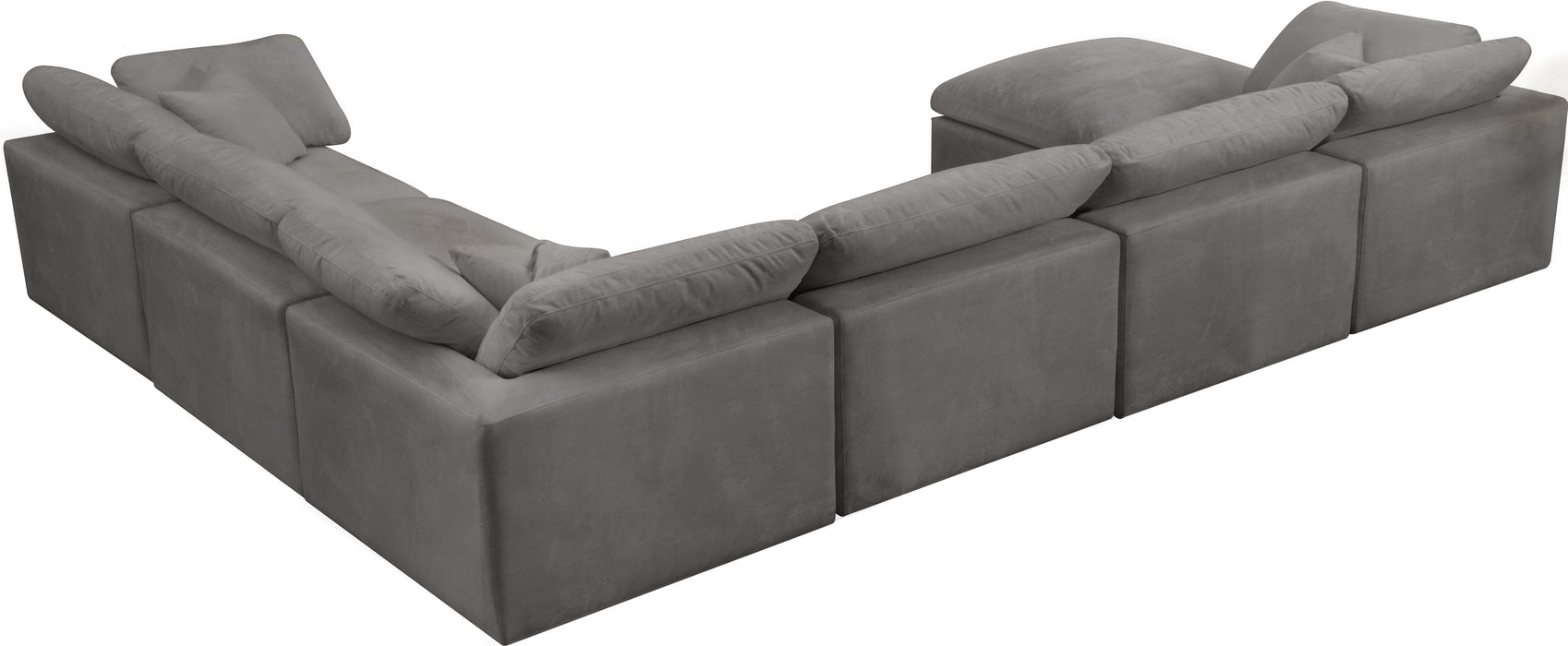 Cozy Grey Velvet Cloud Modular Sectional