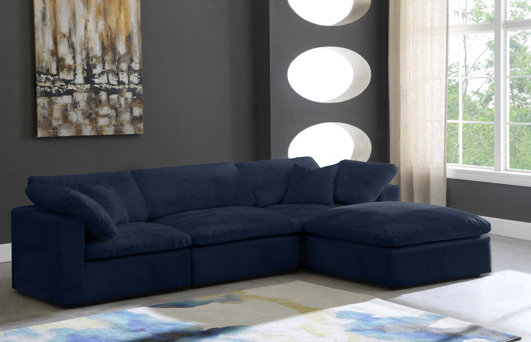 Cozy Navy Velvet Cloud Modular Sectional