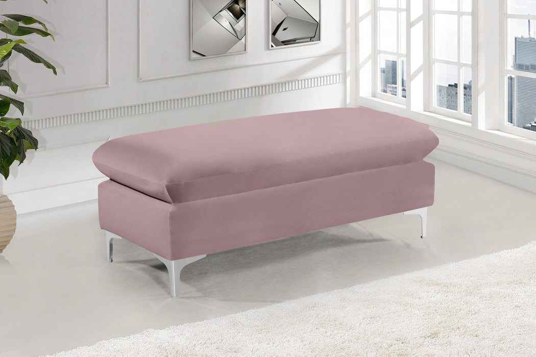 Naomi Pink Velvet Ottoman