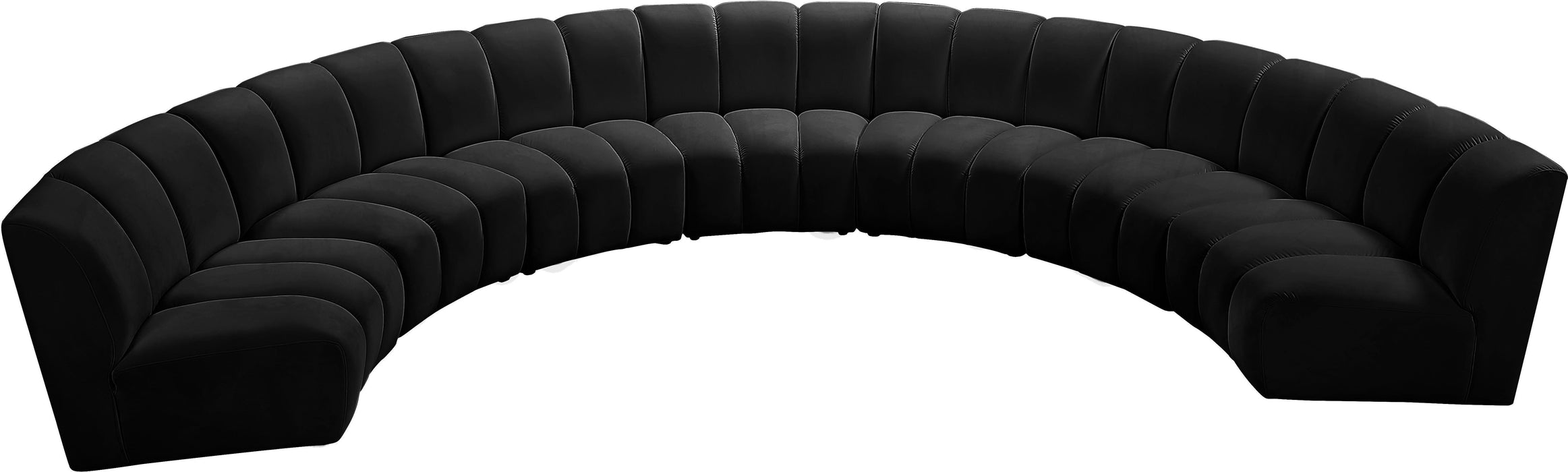 Infinity Black Velvet 7pc. Modular Sectional