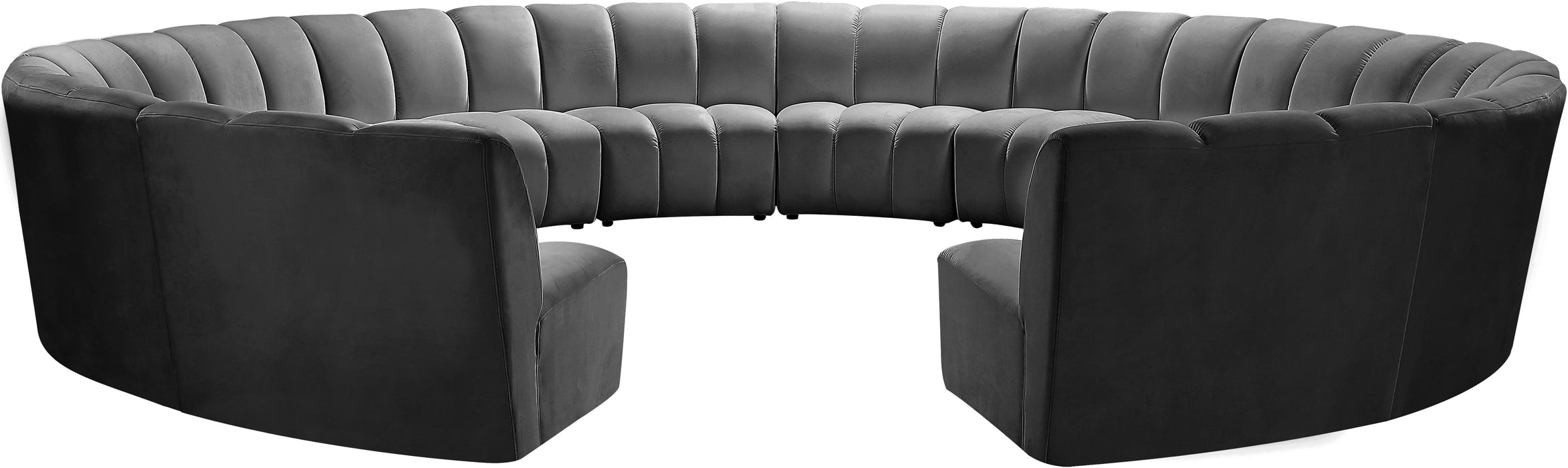 Infinity Grey Velvet 12pc. Modular Sectional