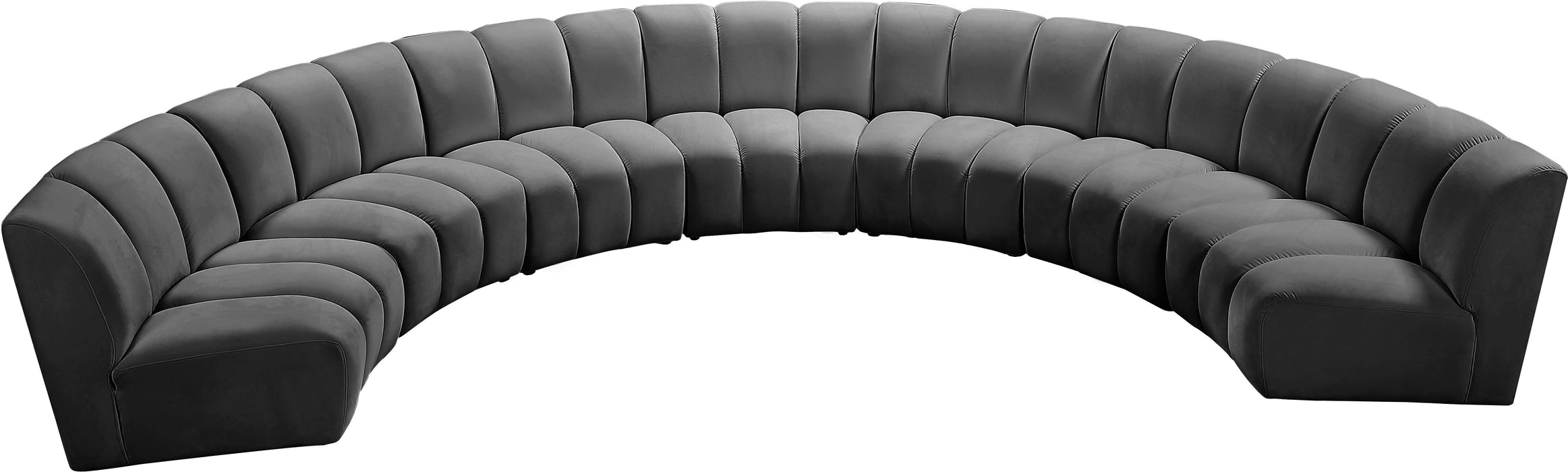 Infinity Grey Velvet 7pc. Modular Sectional