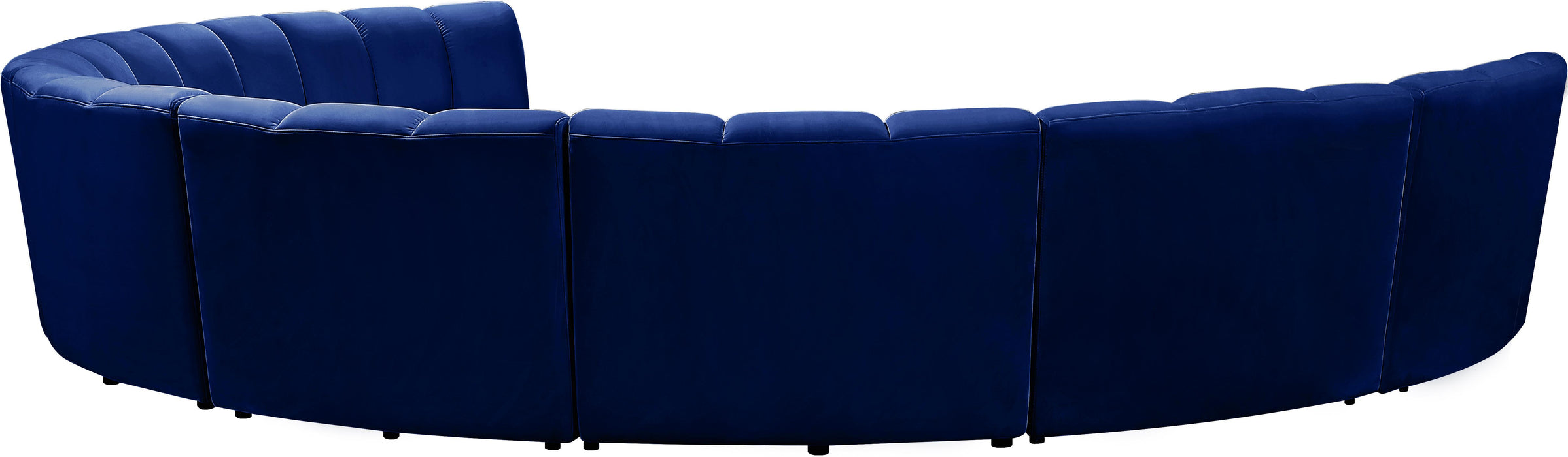 Infinity Navy Velvet 8pc. Modular Sectional