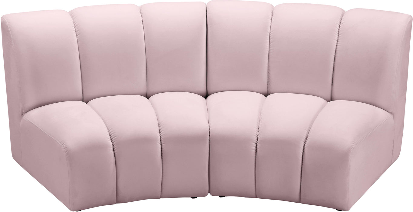 Infinity Pink Velvet 2pc. Modular Sectional