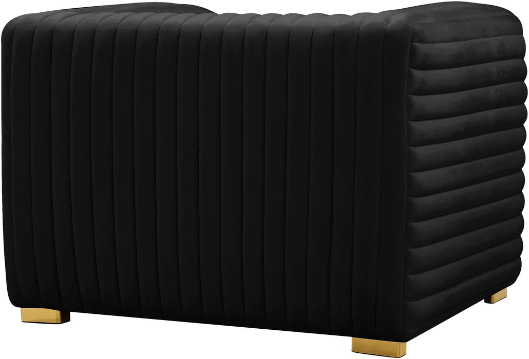 Ravish Black Velvet Chair