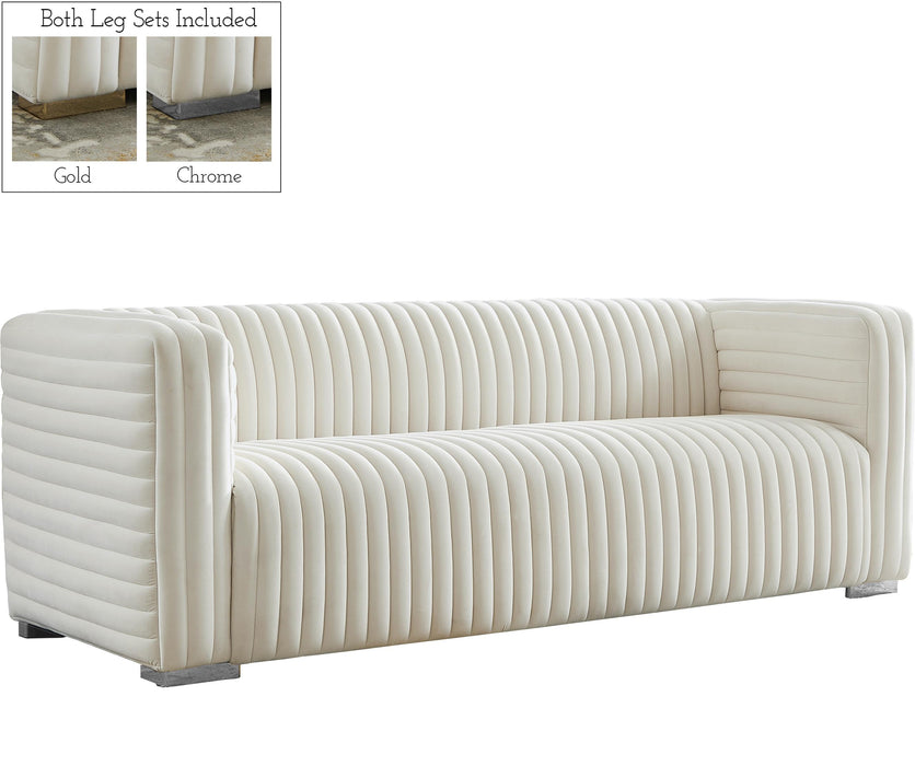 Ravish Cream Velvet Sofa