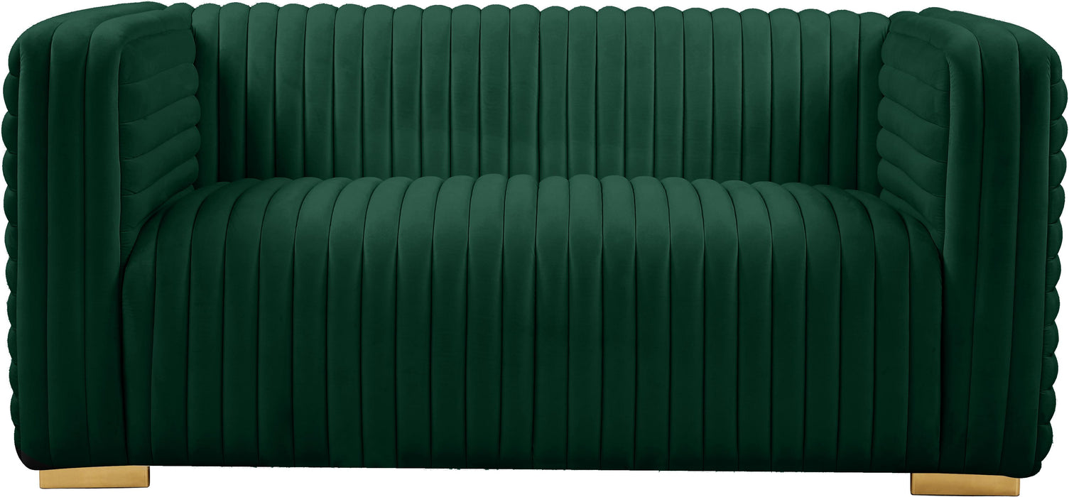 Ravish Green Velvet Loveseat