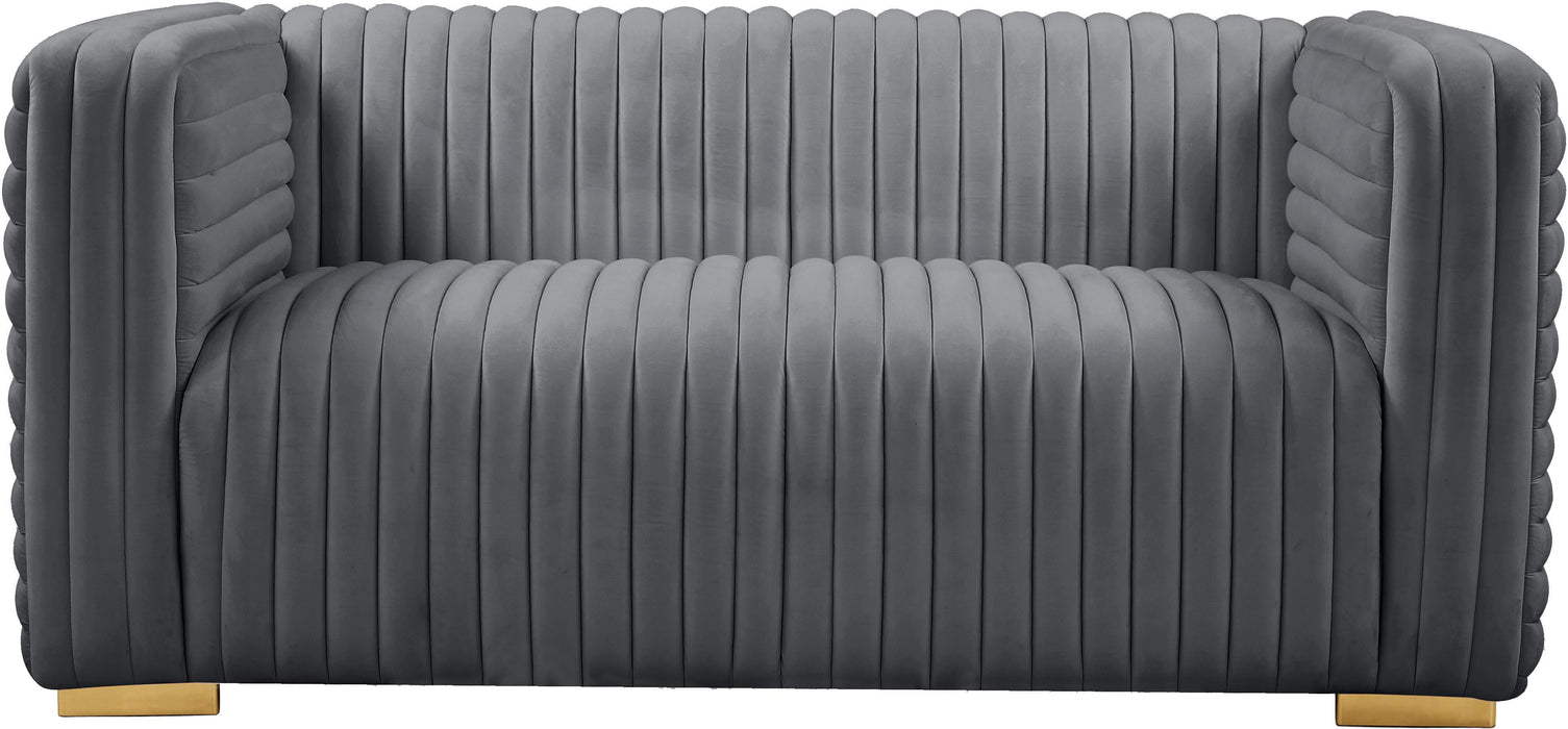 Ravish Grey Velvet Loveseat