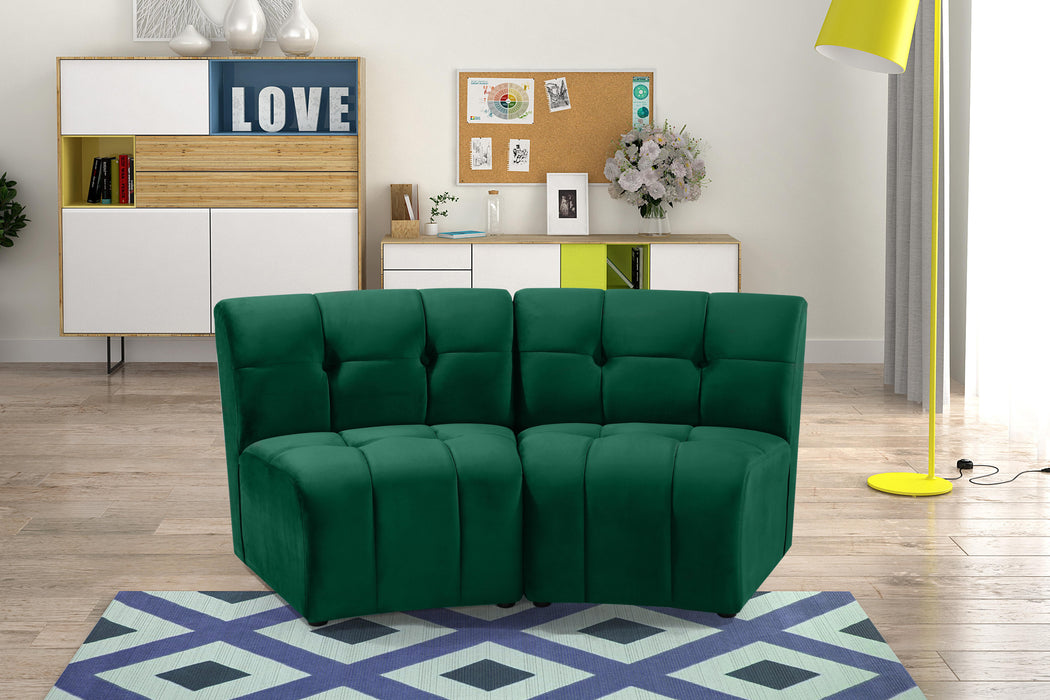 Limitless Green Velvet 2pc. Modular Sectional