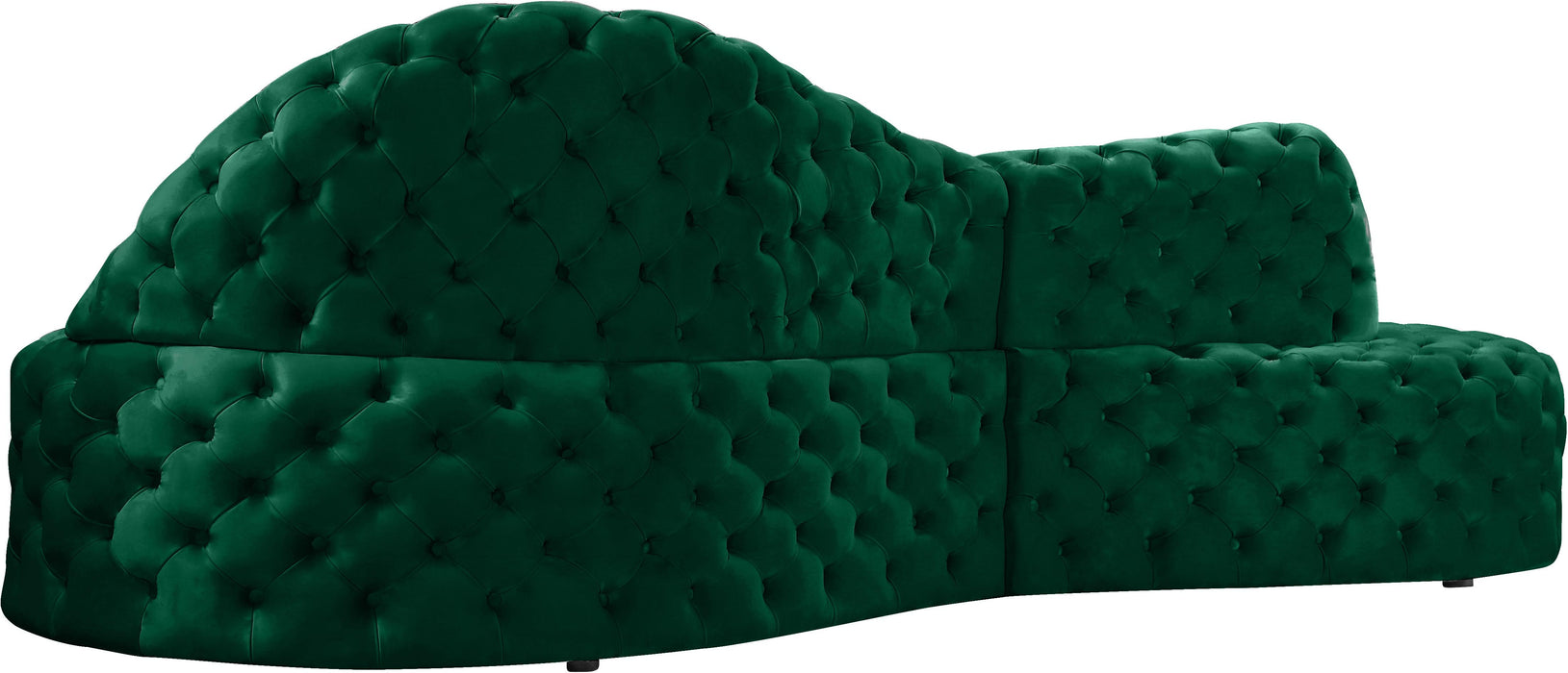 Royal Green Velvet 2pc. Sectional