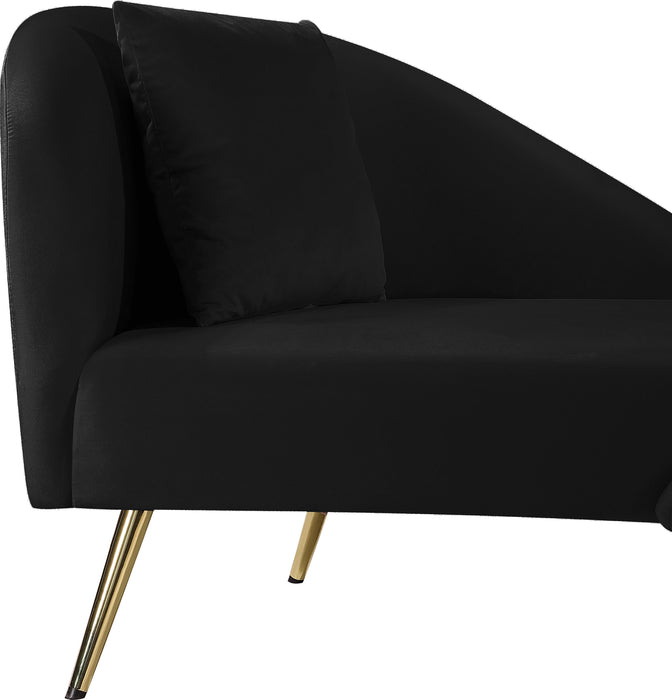 Nolan Black Velvet Chaise