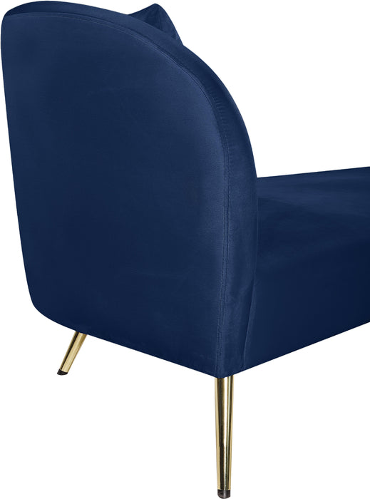 Nolan Navy Velvet Chaise