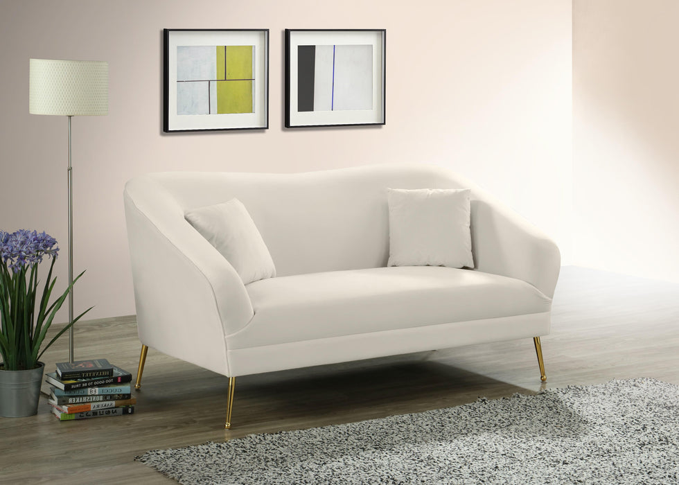 Hermosa Cream Velvet Loveseat