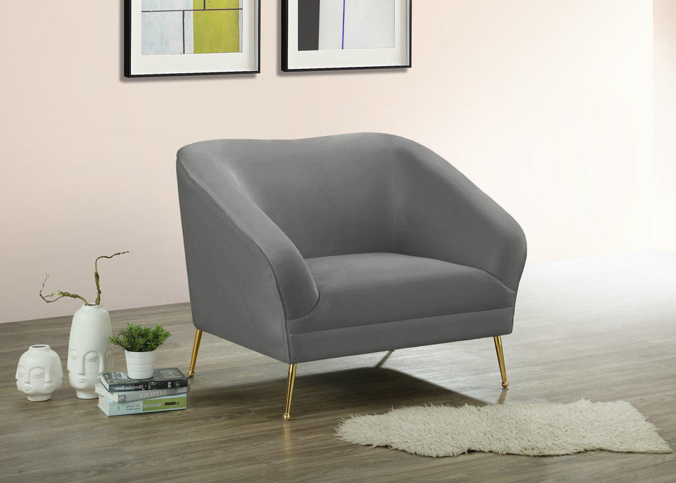 Hermosa Grey Velvet Chair