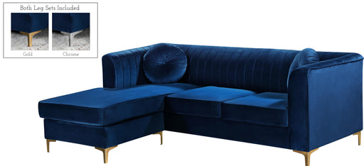 Eliana Navy Velvet 2pc. Reversible Sectional image