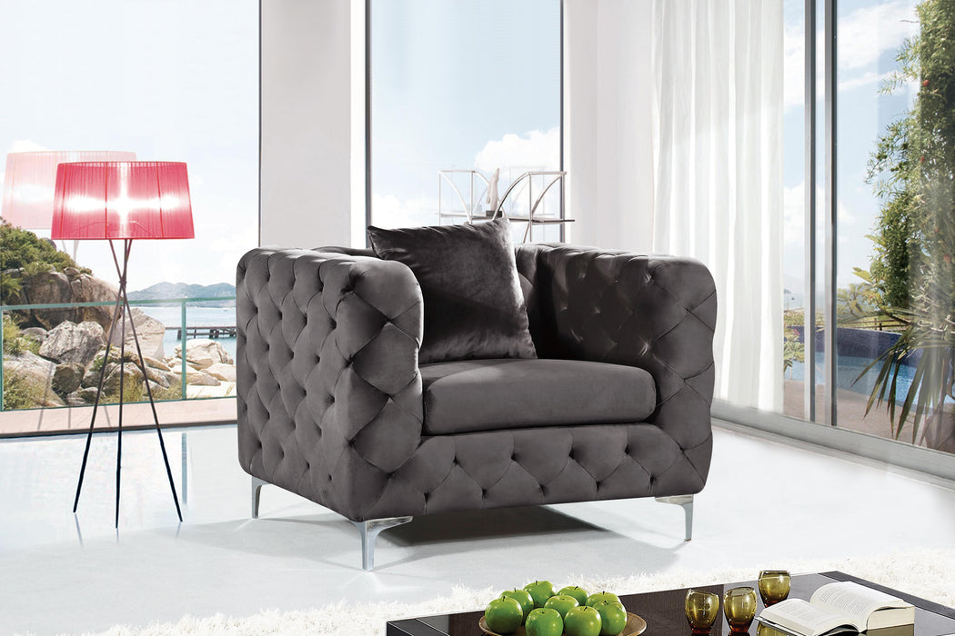 Scarlett Grey Velvet Chair