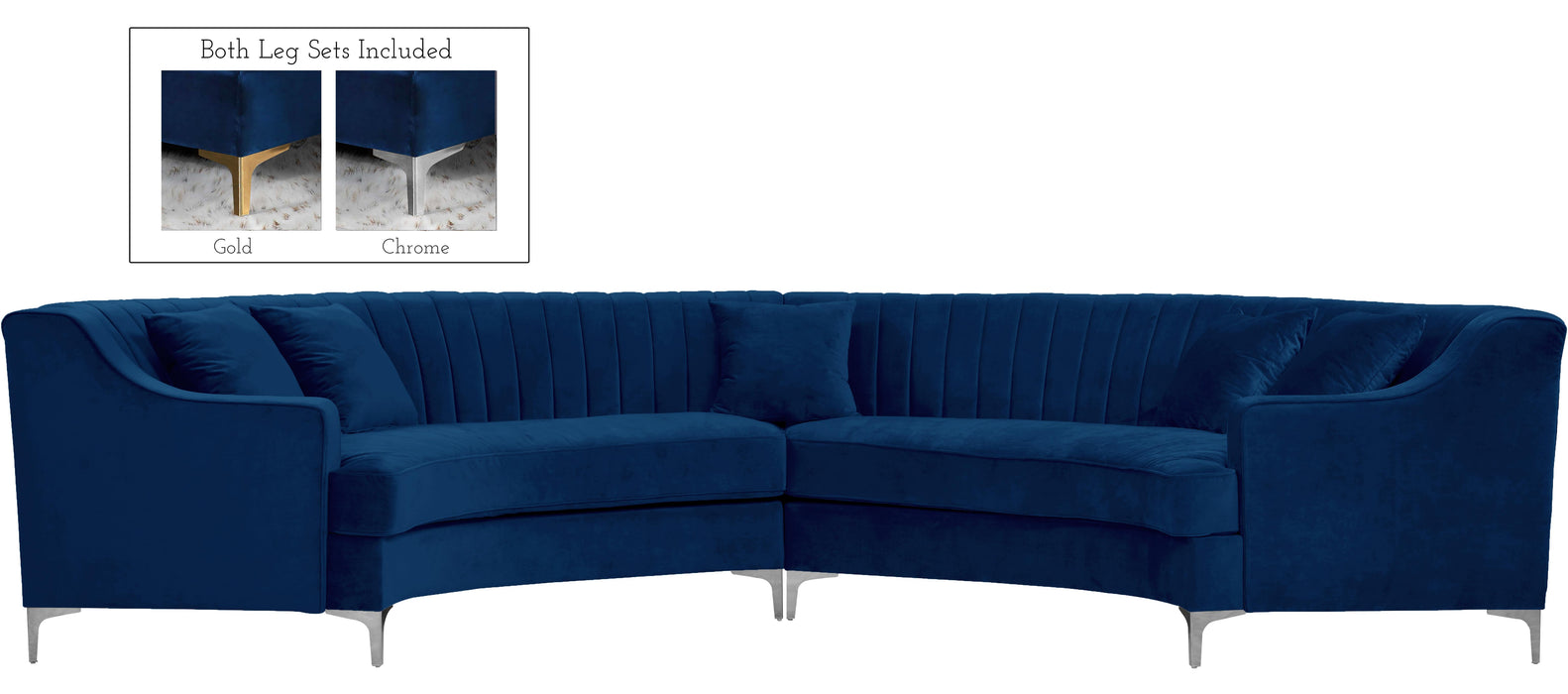 Jackson Navy Velvet 2pc. Sectional